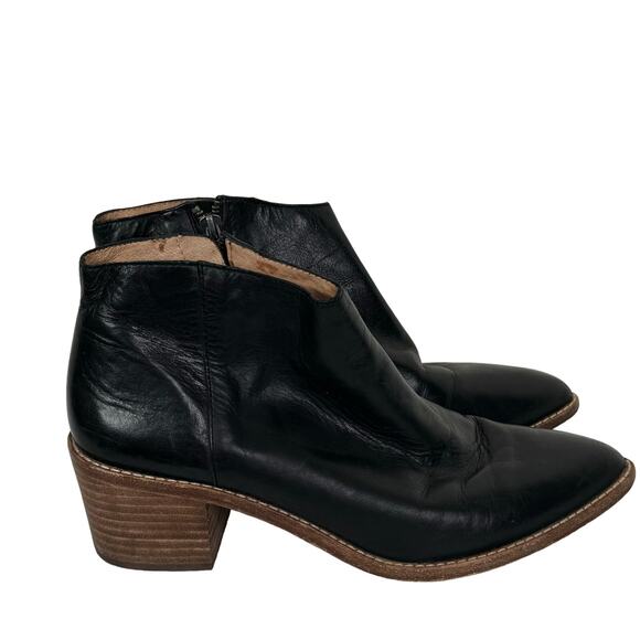 Madewell Justine Western Pointy Leather Point Ankle Booties Size 8.5 - Picture 1 of 8